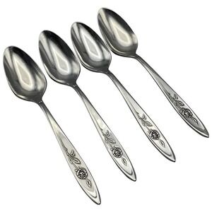 Oneida Community MY ROSE‎ Teaspoons 4pcs Stainless Spoons